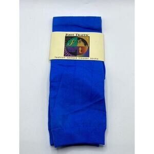 FOOT TRAFFIC Women's Royal Blue Fashion Opaque Trouser Socks SZ OS